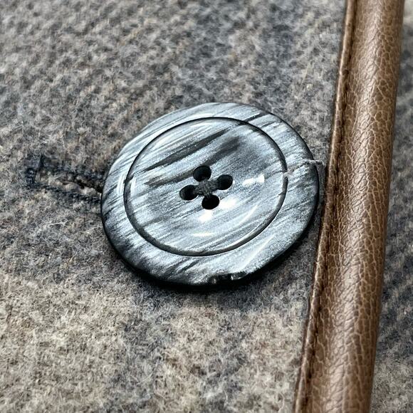 Woman Within Gray Black White Plaid Lined Button Up Winter Jacket Coat 18W - Picture 7 of 13